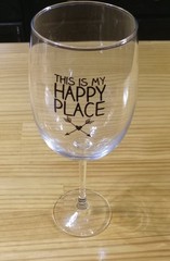 This Is My Happy Place Wine Glass Goblet Long Steam 9″Tx 3in W. Gifts