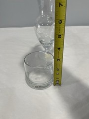 The Bombay Company Water carafe single serving for night stand with cup etched