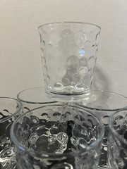 Set of 6 Gibbon Old Fashioned Optic Bubble Cocktail Glasses 4”H Vintage