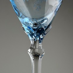 SET OF 6 Fostoria JUNE BLUE Goblets Elegant Etched Water Glases 10oz 8 1/4″