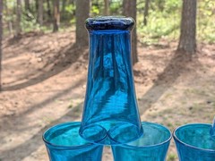 Royal Leerdam Williamsburg CW5T Blenko Glass Turquoise Drinking Glasses (6) Rare