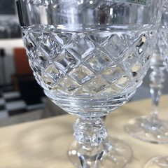 5 GALWAY Irish Crystal Water Goblets Leah Mint Condition Signed W/Orig Stickers