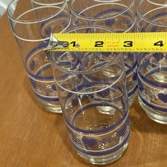 Vintage Libbey Blue Country Hearts Tumblers Drinking Glasses Set 7 Cottagecore