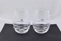 SET OF 2 JULISKA AMALIA HAND-BLOWN STEMLESS WHITE WINE GLASSES – MINT