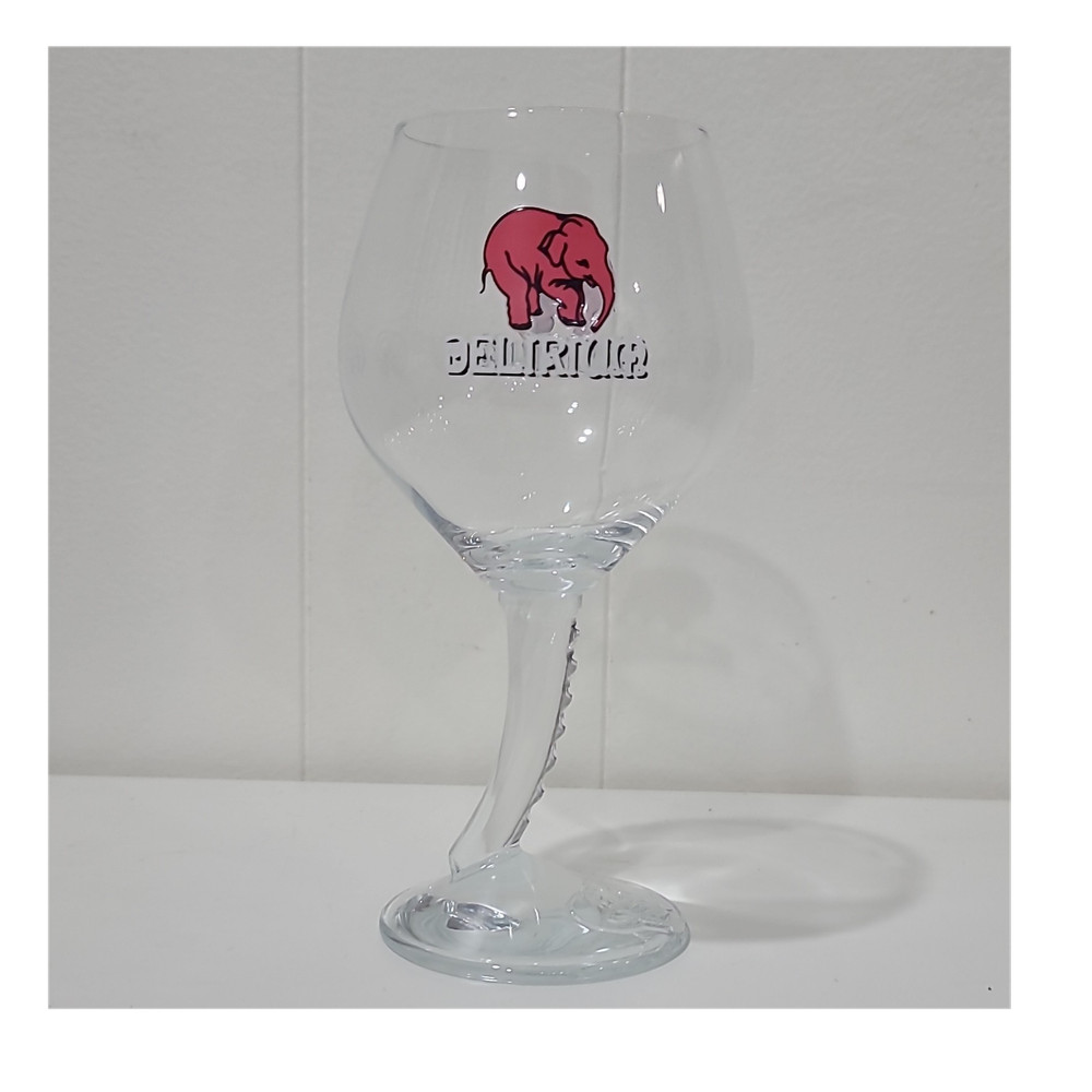 Delirium Beer Glass Set of 5, 25cl/33cl, Pink Elephant Logo.