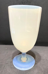 Vintage Val St. Lambert White Opalescent 5 1/8″ CLAM BROTH OPALINE GOBLET GLASS
