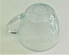 4 Fruitella Clear Glass Punch Cups Mugs Fruit Grape Pear Vintage