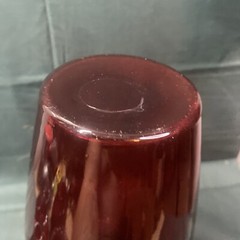 Vintage Royal Ruby Red Glass Scalloped Rim Large 9″ Anchor Hocking Vase