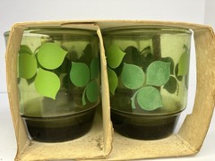 VTG Anchor Hocking Clover Glasses NOS Set Of 4 MCM