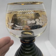 Vintage Roemer Germany Wine Goblet Grapes Gold