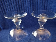 VTG Set 2 Bryce Liquor/Cocktail Crystal Glasses Faceted Pyramid Stem «Aquarius»