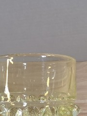 Fenton #3945 Topaz Opalescent Hobnail Uranium Juice Tumblers Set of 3