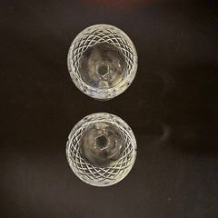 Pair (2) Tyrone (Cut) Waterford Crystal Tall Stemmed Hock Wine Glass Ireland!