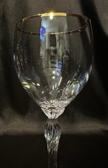 Set Of 4~Lenox~Monroe Gold Trim~Crystal Wine Glasses 7 5/8 Inch~EUC