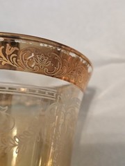 Lorren Home Trends Amber Goblets Set of 6, Corona Lustro Ambra