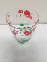 FEDERAL RED GREEN WHITE BUBBLES GLASS TUMBLER 30 OZ
