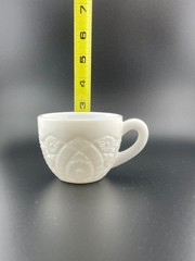Vintage McKee Punch Cup Concord White Milk Glass Floral Geometrical Pattern