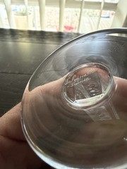 (1) Lalique France Phalsbourg Signed Square Stem Sherry Glasses 5 3/4″