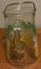 Vtg 1960s M CENTURY Pitcher Set Of 6 Glasses N. Stalcup Ombre Floral Butterfly