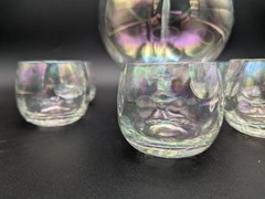 West Virginia Glass Iridescent Clear Brandy Snifter Set Of 6 Glasses Barware MCM