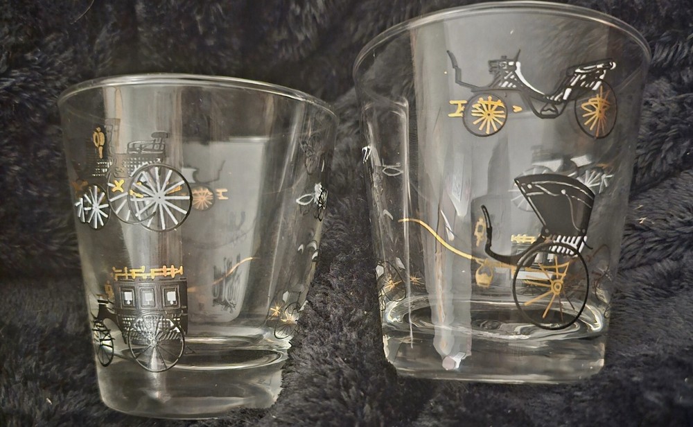 Vintage Libbey Horseless Carriage Double Shot Glasses – 2