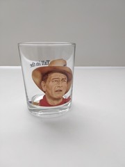 John Wayne The Duke Whiskey Low Ball Glass Western Cowboy Barware Movie Star