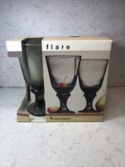 NEW Libbey Glass Goblet Flare Set of 4 Glasses Made in USA Vintage