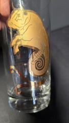 Vintage Taurus Zodiac Tumbler Drinking Glass Clear Gold Bull Astrology Barware