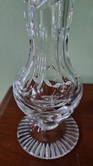 American Brilliant Style Whirling Star Pedestal Lead Crystal Vase Pinwheel Bud
