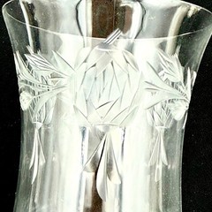 VTG Glastonbury-Lotus Arbor Rose Cut Crystal Rocks Lowball Tumblers Set 4 USA