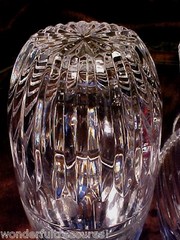 GORGEOUS REALLY CLEAR Crystal CUT GLASS TUMBLE UP Carafe & Tumbler RARE!