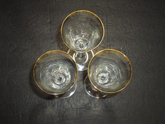Oscar De La Renta Lafayette Gold 9 1/4″ Tall Champagne Flutes set of 3