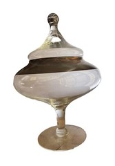 Dorothy Thorpe Glass Apothecary Jar Good Band Candy Dish MCM