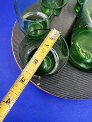 MCM Green Cocktail Pitcher Set Mid Century Modern With Four Glasses Italy?