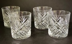 4 Cristal d’ Arques – Durand Crystal Whiskey Glasses, High Ball, “Masquerade”