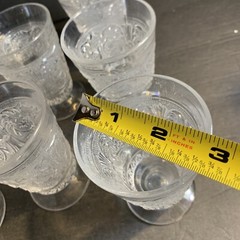 Duncan Miller Sandwich Glass Tumblers Set (8) Iced Tea Glass~Art Deco Regency
