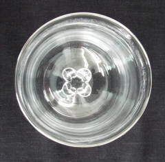 Lenox Crystal Moonspun Wine Glass Goblet Platinum Trim Etched Flowers 6.25”