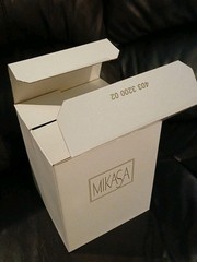 4 Mikasa Ribbon Holly Gold Rimmed Wine Glasses Austria Crystal NOS In Box