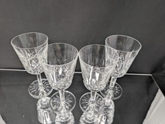 MINT! Set/FOUR 6 7/8″ Lismore by Waterford WATER GOBLET Glasses VINTAGE Crystal