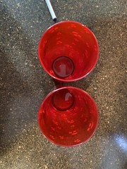 Set of 2 Mon Cherry Ruby Red Tumblers Water Juice Glasses 20 Oz