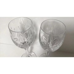 Vintage Clear Water Goblet Petit Points by MIKASA Set of 2 Drinking Glass