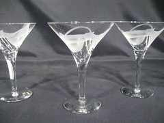 Dorothy Thorpe Floral Liqour Cocktail/Martini Glasses Set of 5