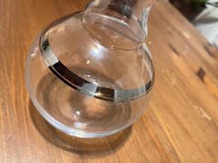 Vintage Clear Glass Bedside Tumble Up – Carafe & Tumbler – Silver/Platinum Trim