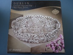 Shannon Crystal Dublin Godinger Crystal Chip & Dip Two Piece Server 12″ Diameter