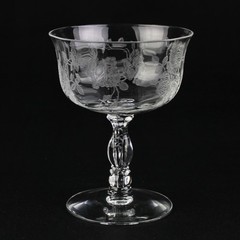 Fostoria Willowmere Etch Low Champagne Glass, Vintage Elegant Sherbet 4 3/8″