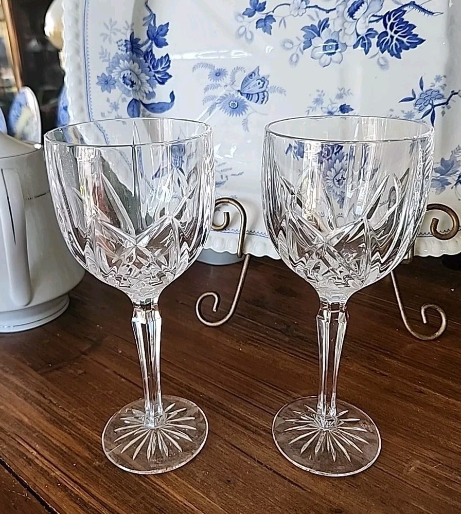 8.5″ Waterford Marquis Brookside Crystal Wine Glasses Goblets
