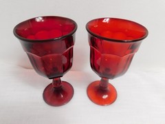 C8 – Viking Glass USA Arlington Ruby Water Goblets Lot of 2