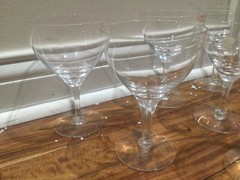 rare Fostoria PURITAN water glass Clear MCM #6068 – Set of 7 -5 5/8»X3 3/4