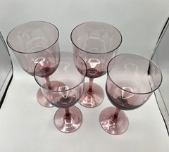 Noritake Remembrance Lavender Glasses Wine Water Set of 4