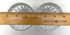 Set of 2 Crystal Clear Ribbed Stemmed Pattern Wine Glasses Glassware 6 1/4″